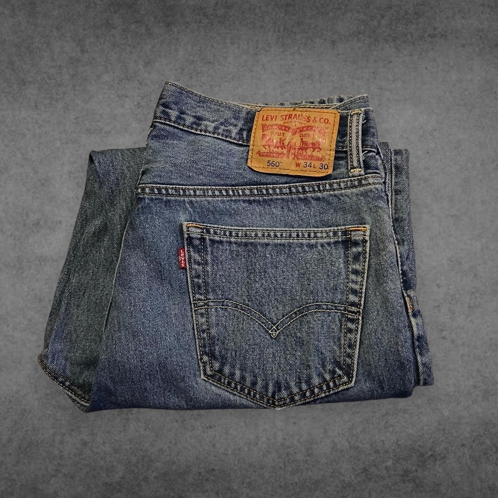 Levi Strauss & Co 560 Loose Tapered Jeans Blue Vintage Y2K Mens 34x30